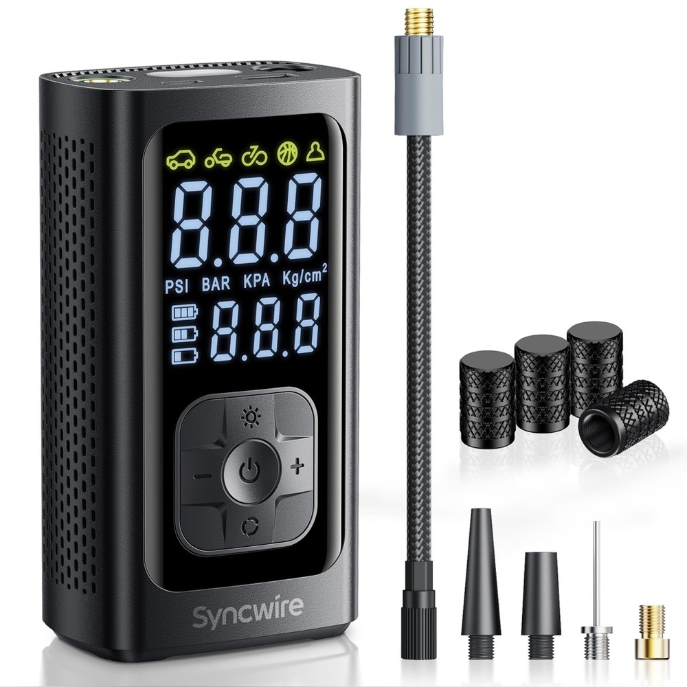 SEALED Portable Tire Inflator Air Compressor Pump Smart Auto Shut Off, Cordless